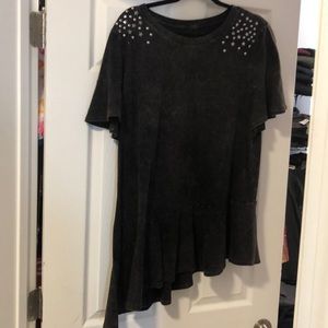 Black Acid Wash Tunic